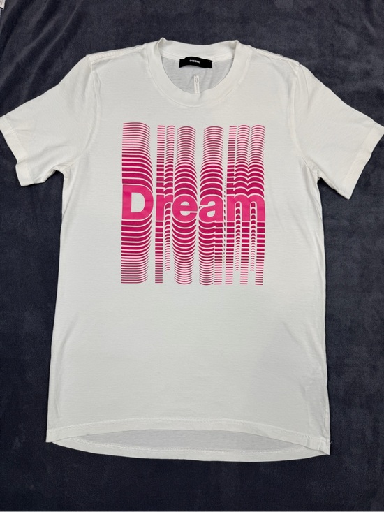 Diesel Tops - Diesel White Tee with Pink Gradient "Dream" Graphic